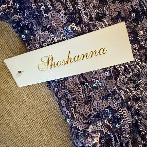 Shoshanna Sparkling Blue Long Sleeve Dress - Picture 7 of 8